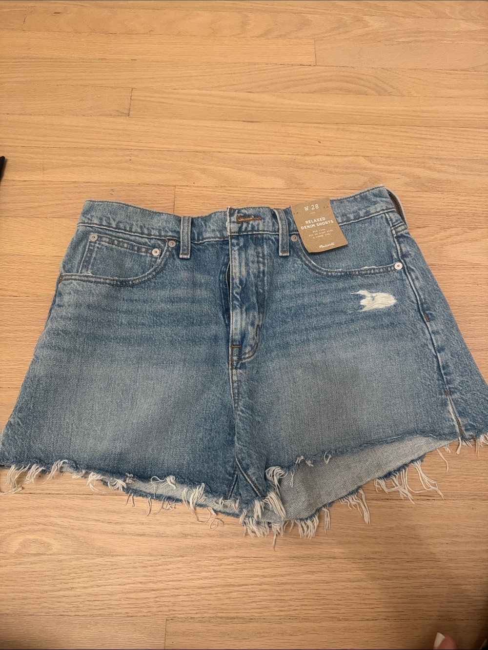 Madewell Distressed Light Blue Denim Cutoff Shorts